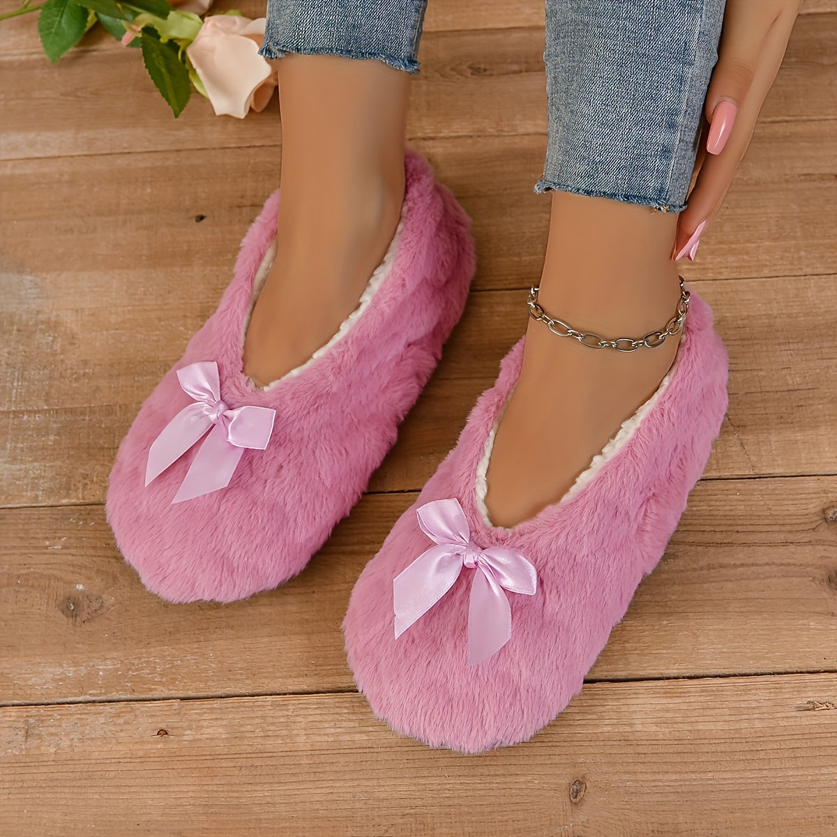 CozyFur Slippers - Soft, Breathable, Warm, Non-slip, Plush Lined Indoor Shoes with Faux Fur Soft Sole for Barefoot Feel - Perfect for Relaxation and Lounging Around the House